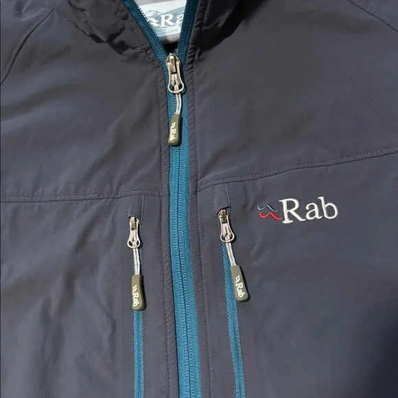 Rab Sawtooth Softshell Jacket Mens Gray Blue Full Zip Pockets Outdoors - Picture 5 of 7